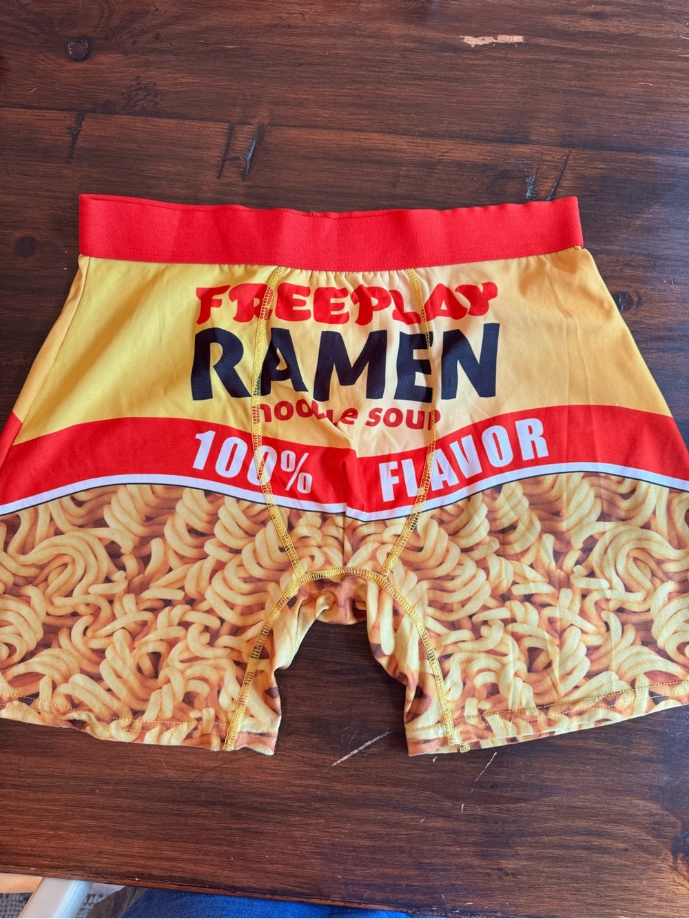 Ramen Noodle Boxer Briefs Men’s Medium Funny Graphic “Freeplay Ramen”